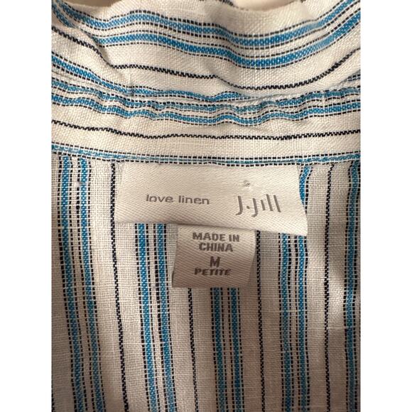 J Jill Perfect Linen Relaxed Tunic Popover Tahitian Teal Womens Size M Petite - Picture 7 of 9